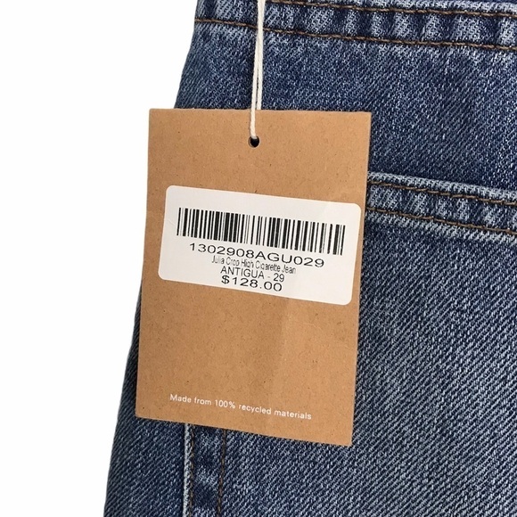 Reformation Julia Blue Crop High Rise Cigarette Jeans - Picture 9 of 10